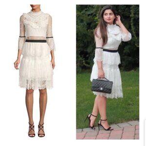 Few Moda Romantic Tiered Lace Tulle White new with tags Size Xsmall #118